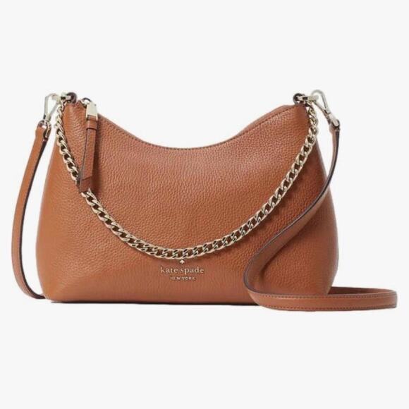 Authentic kate spade tan leather with gold chain strap - Picture 1 of 5